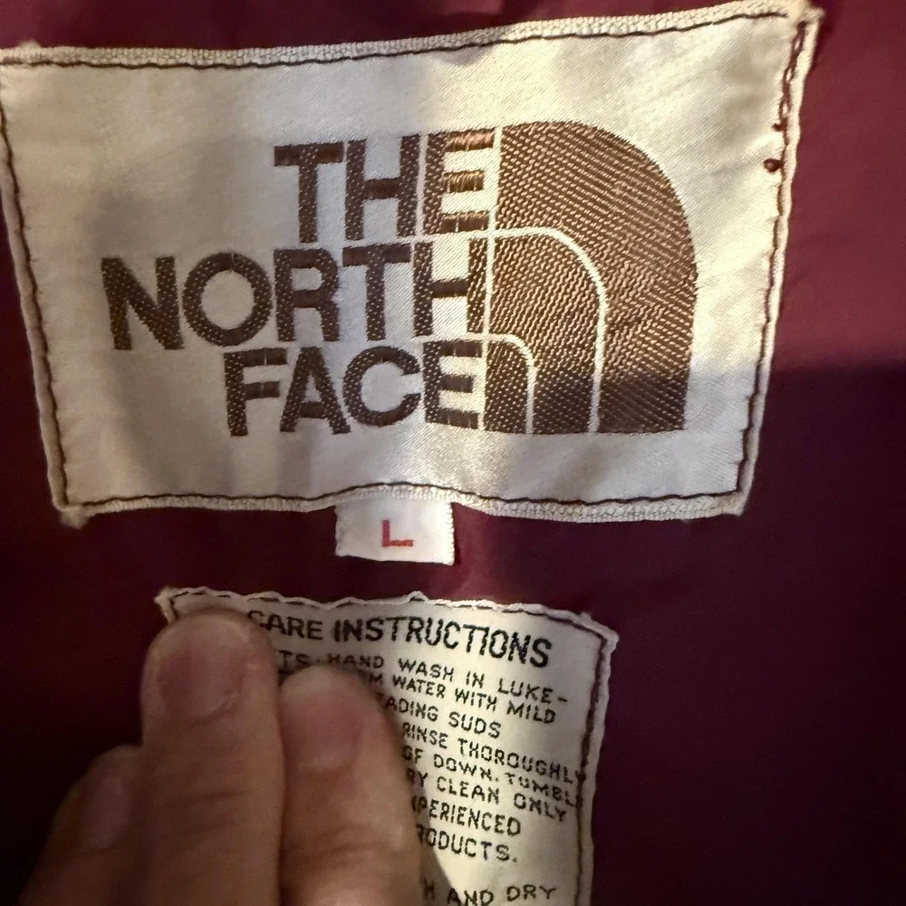 Vintage The North Face Down Parka Chore Jacket Mens Large Tan Label 70s VTG WARM